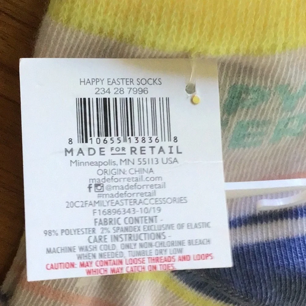 Charming Easter Spring Crew Socks - NWT